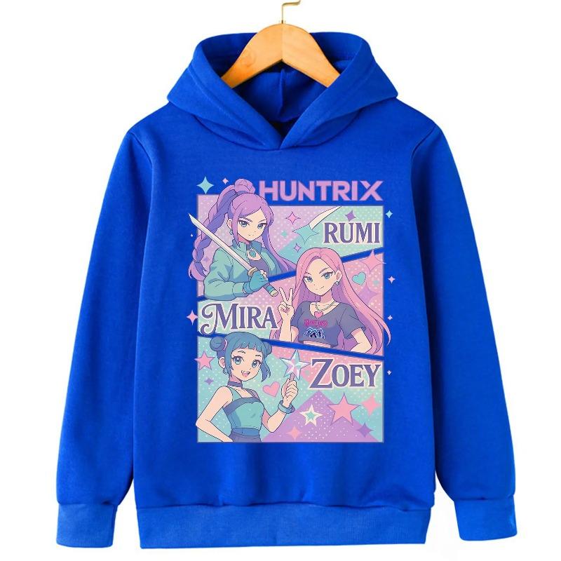 KPOP Devil Hunter Boy Girl Hoodie Street Sports Casual Trendy Harajuku Cartoon Children Autumn Winter Sweatshirt Clothing Top