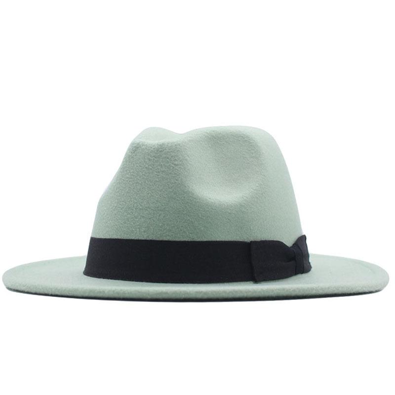 New fashionable and elegant jazz hat, spring, autumn and winter belt woolen casual fashion big-brimmed lady jazz hat