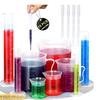 11Pcs 10ml, 25ml, 50ml, 100ml Graduated Cylinders, 50ml, 100ml, 250ml, 500ml, 1000ml Beakers, Pipettes Set with Brush