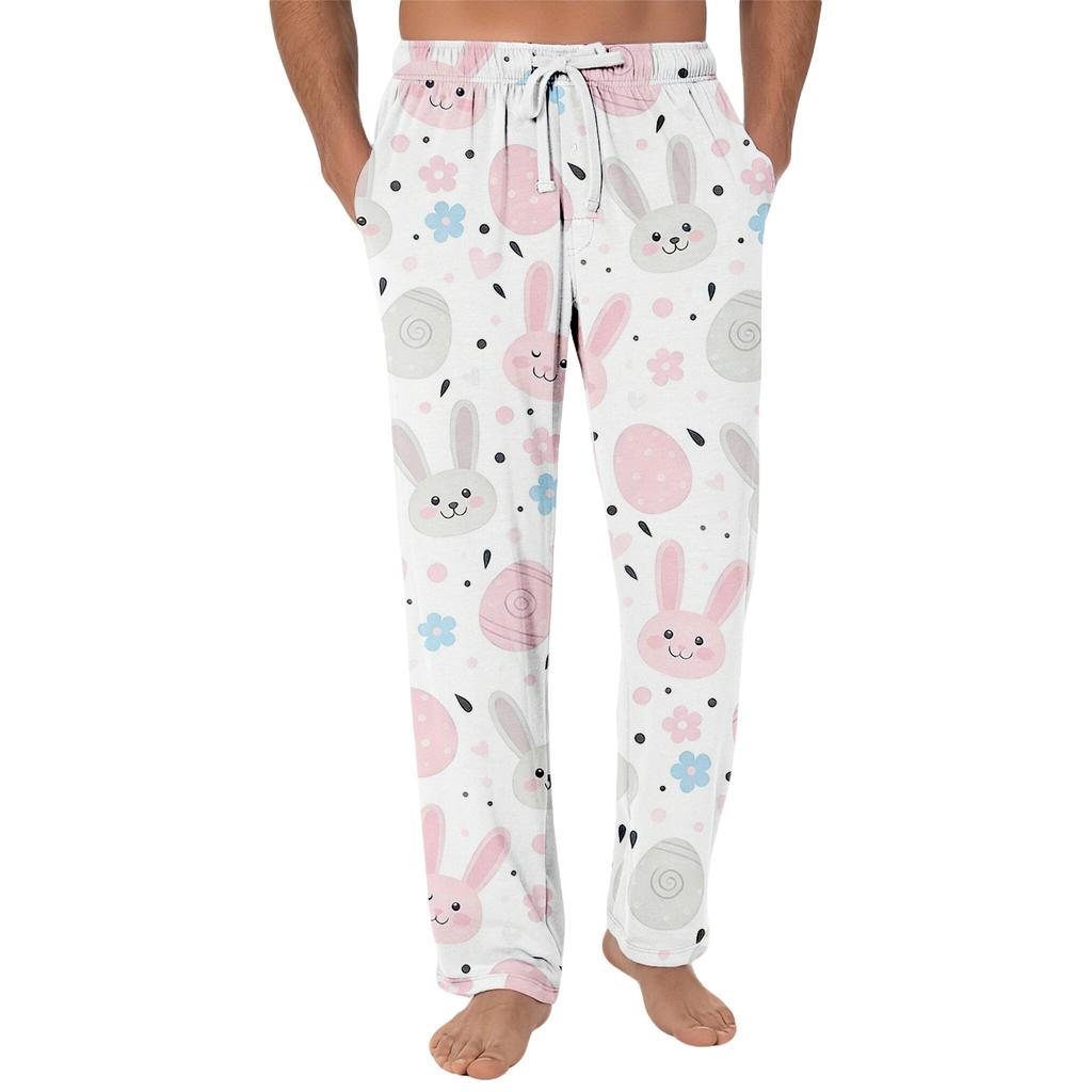 Pantalones de Pijama a Rayas Ropa de Dormir Casual Cordón Cintura Elástica Pantalones Cómodos Rectos Yoga Pantalones Sueltos