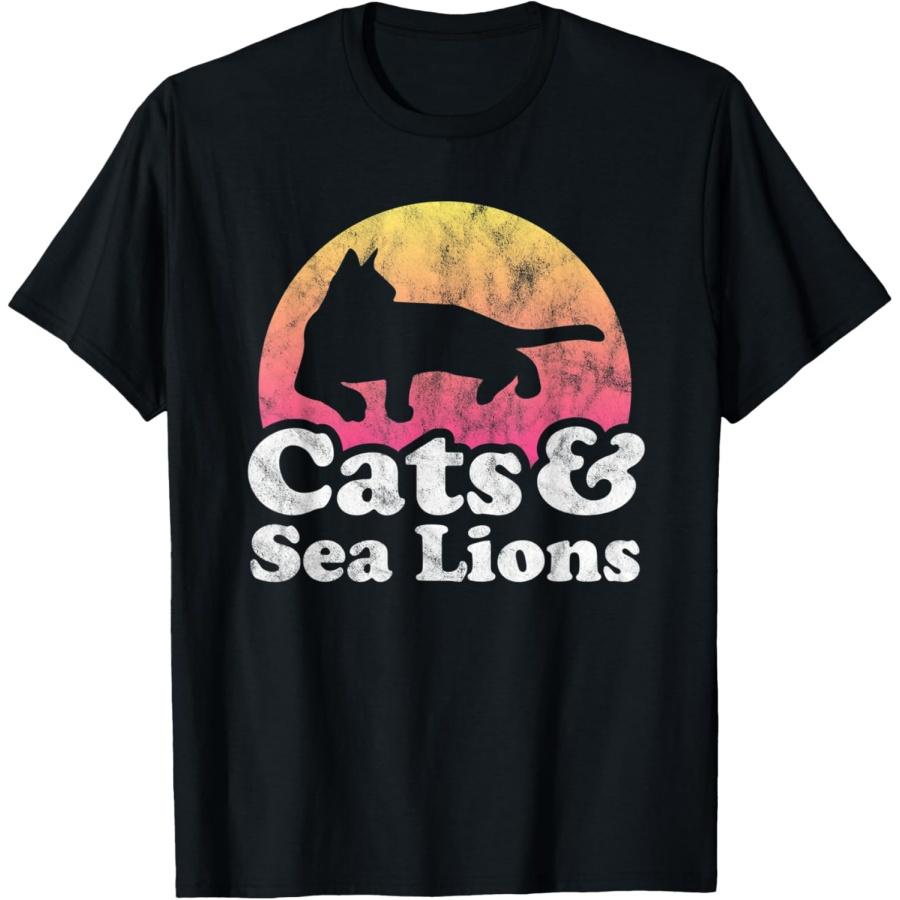 

Cats and Sea Lions Men s or Women s Cat and Sea Lion T-Shirt XXXXXL чёрный