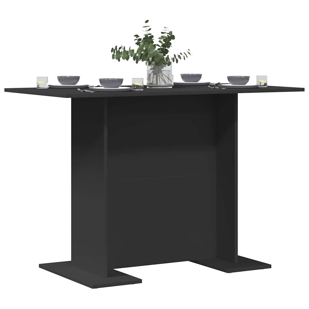 Dining Table Black 110 X 60 X 75 Cm Engineered Wood