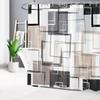 Modern Geometric Shower Curtain Brown Black And White Abstract Geometric Shower Curtain For Bathroom Modern Minimalist Bath