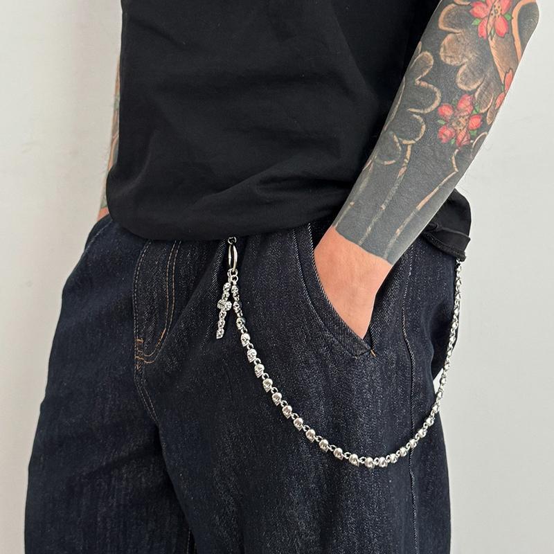 Vintage Metall Rock Punk Schlüsselanhänger Kette Damen Herren Totenkopf Goth Hose Hüftkette Jeans Schmuck Zubehör