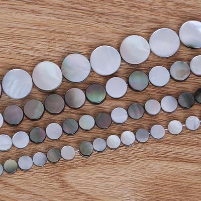 39 cm Auswahlgröße, natürliche schwarze Perlmuttscheiben, Perlen für die Schmuckherstellung, DIY-Armband, Halskette, Ohrring