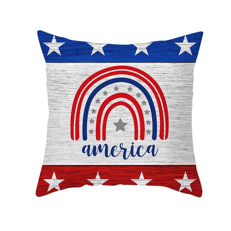 USA July 4th Independence Day Gifts Sofa Decor Throw Pillow Case Home Decorative Cushion Cover Fireworks Printed Pillows Cover