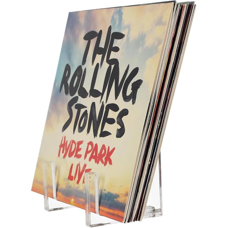 Vinyl Record Storage - Clear Acrylic Record Holder and Book Organizer. Stylishly showcase your vinyl record collection and keep your books and small