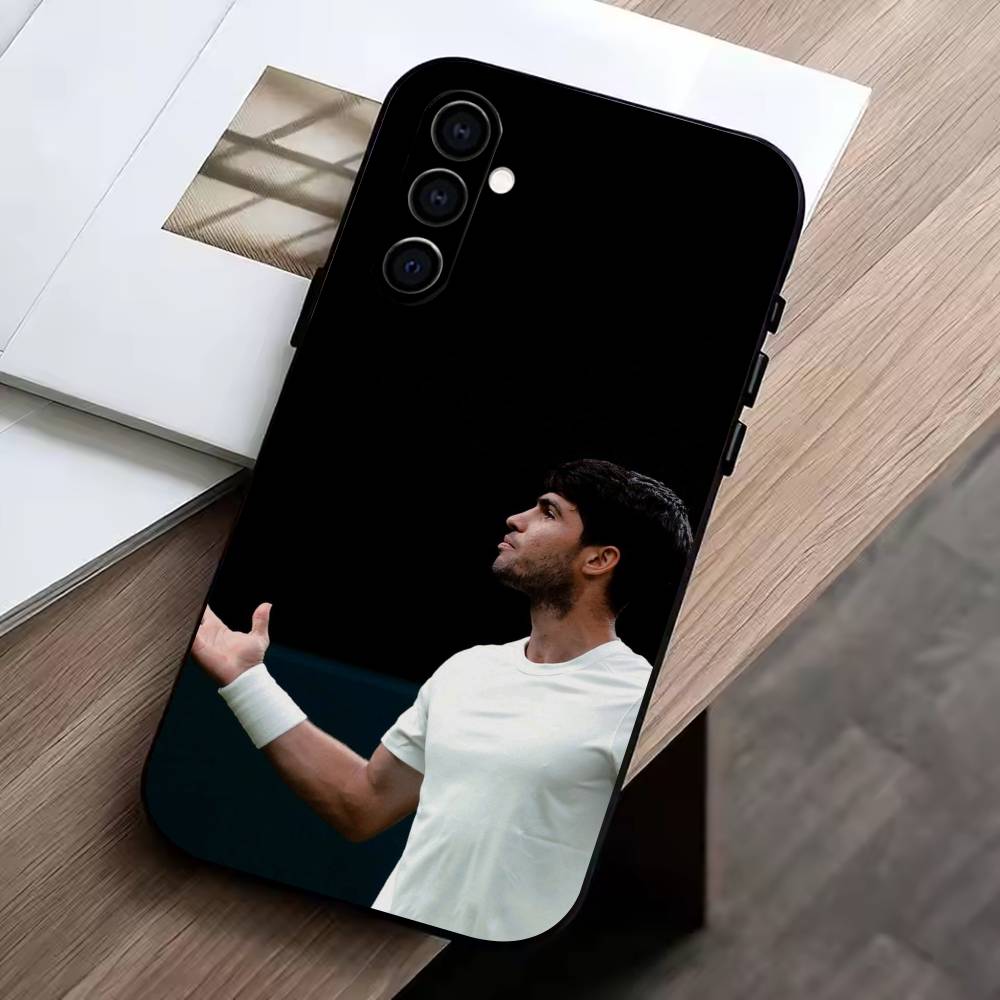tennis player-Carlos Alcaraz Phone Case Black Silicone Soft For Samsung Galaxy A73,A72,A71,A70,A53,A52,A51
