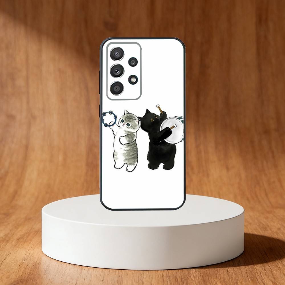 

Cute M-Mofusands cat Phone Case For Samsung S25,S24,S21,S22,S23,S30,Ultra,S20,Plus,Fe,Note,10,9,5G Black Cover Samsung S21Ultra