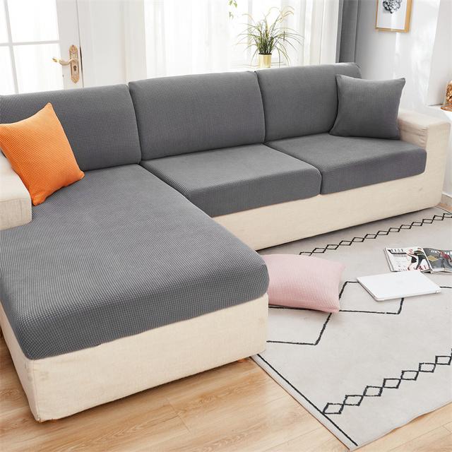 Husă Jacquard pentru Perna de Șezut a Sofalei Husă pentru Scaun Elastică Lavabilă Detasabilă Husă de Protecție pentru Șezut din Fleece Polar pentru Sofă