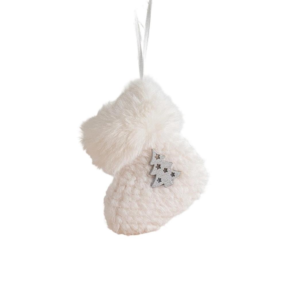 Cloth Craft Christmas Tree Ornament Hangging Delicate Christmas Decoration Handmade Boots and Hat Designs Christmas Caps Pendant