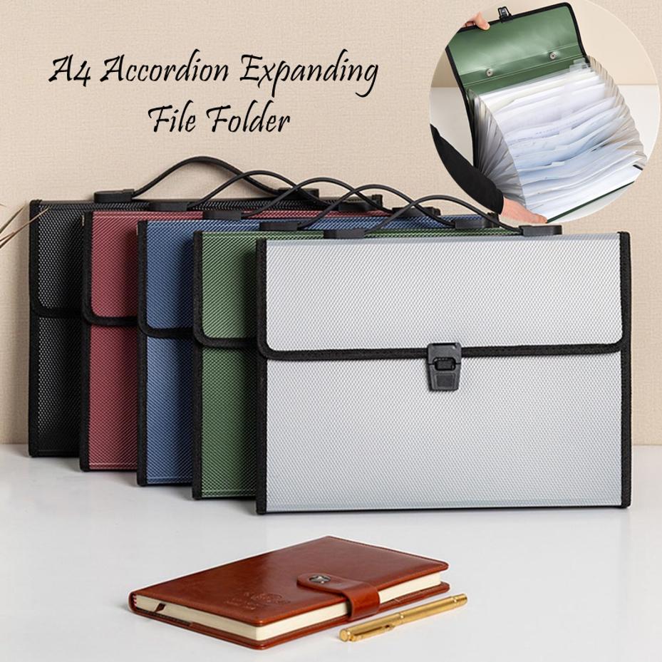 1 Pcs A4 Organ Bag Multi-layer Folder Large-capacity Portable Office Document Bags Desk Organizador Storage Data File Briefcase