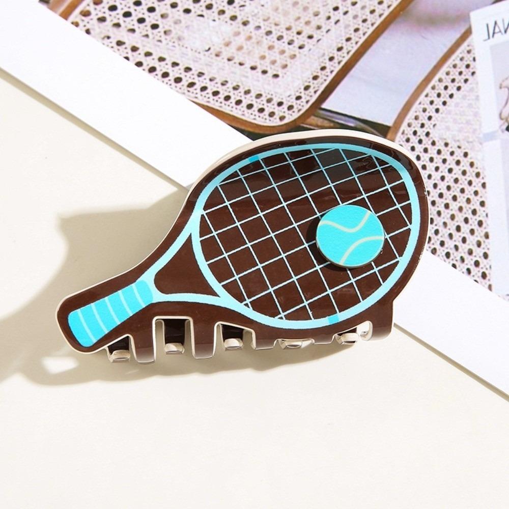 Creative Tennis Shark Hair Clip Tennis Racket Shape Hair Accessory Cute Hair Claw  for Women Girls