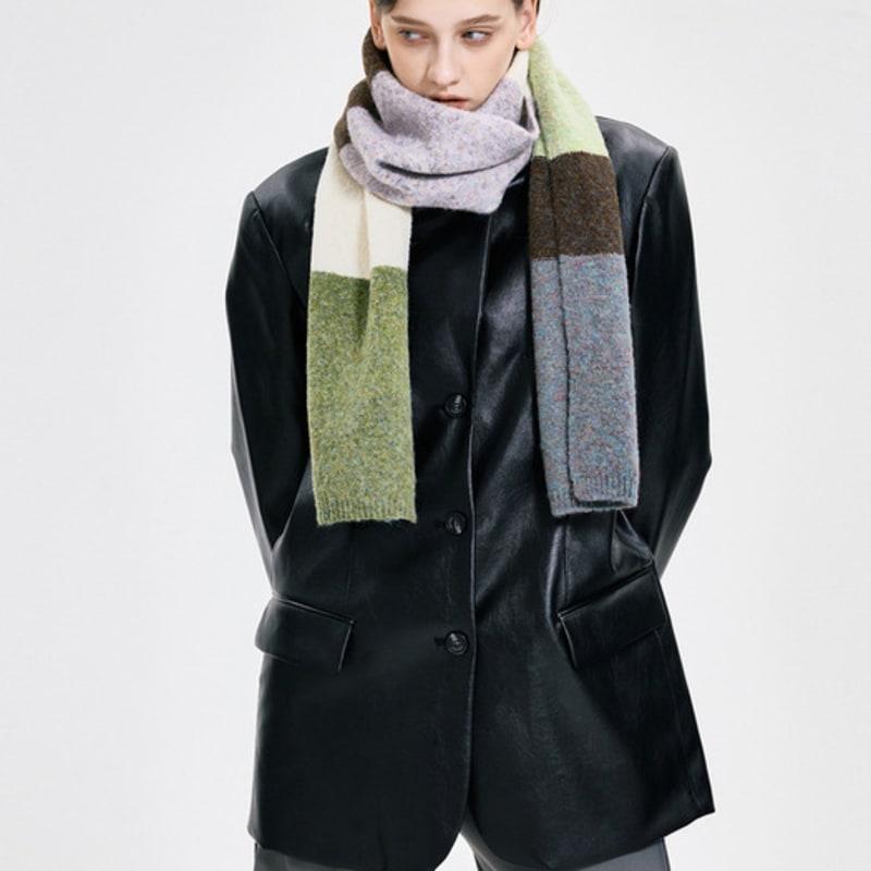 KIMZISU Colour Block Muffler _ GREEN