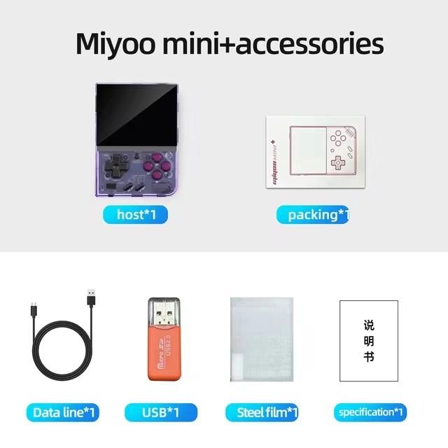

MIYOO Mini Plus портативная ретро-ручная игровая консоль V2 Mini+ 3,5-дюймовый IPS-экран со встроенным Wi-Fi, игровая видеоконсоль на базе Linux No Games(No Card)
