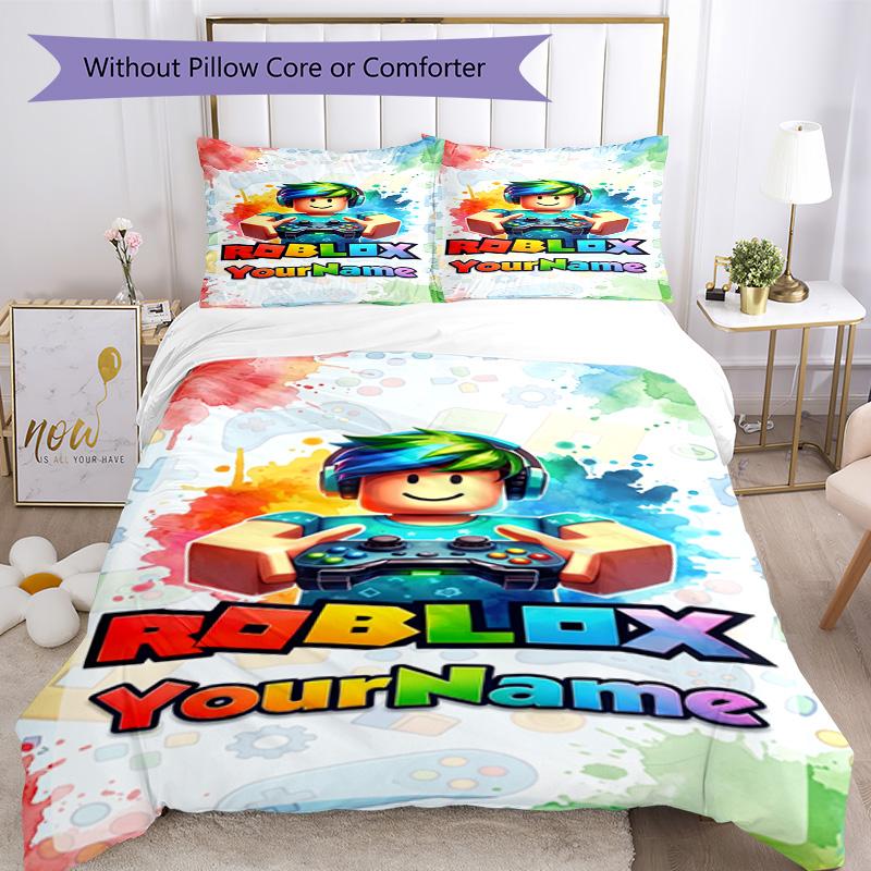 Roblox 248 Customize your name Bedding Set Breathable Duvet Cover with Pillowcases Home Decoration Birthday Gift