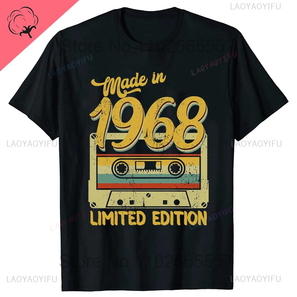 Made in 1968 Classic Limited Edition Birthday Cassette T-shirt Men's Women's Harajuku Street Vintage Street Cotton Tee Tops