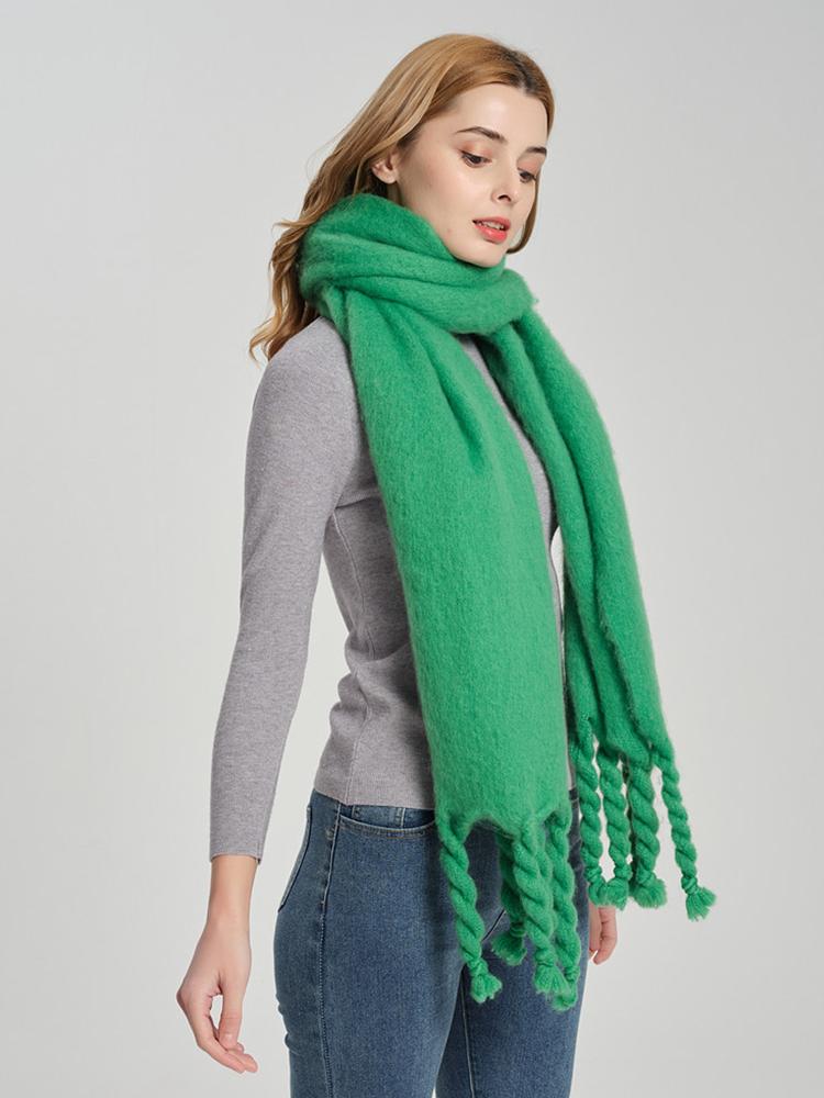 Fashion Solid  Women Scarf Winter Hijabs Tassel Imitation Cashmere Scarve Wrap Shawl Pashmina Foulard Femme Bufanda Echarpe