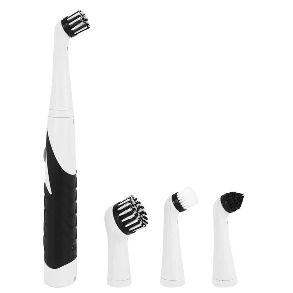 

Multifunctional 4PCS Soft Bristle Cleaning Brush Scrubber for Bathroom Kitchen Tile Gap and Corner Household Use чёрный