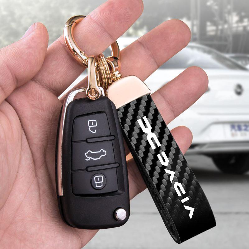 Flätad läderrep bilnyckelring nyckelring present Tillbehör För Nya Dacia Duster Logan Sandero Jogger Spring Stepway Dokker Lodgy