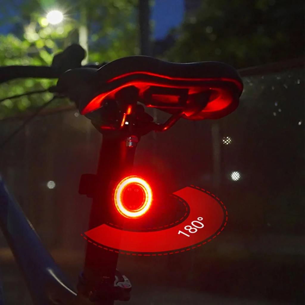 Bicycle Rear Light USB Charging High Visibility Multifunction Flashing With Brake Sensor Tail Light MTB Road Bike Lamps