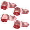 Christmas Ribbon 4PCS Set with Striped Polyester Webbing for Wrapping Tree Decorating and Crafting Seasonal Projects