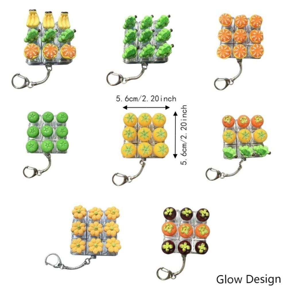 Transparent Dual-Tone Fruit Decompression Button Toy 9-Key Keyboard Keychain  Hanging Charm