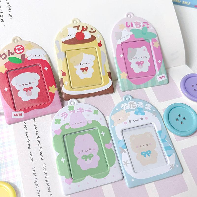 New Arrivals Cute Animal Photo Frames Kawaii Pudding Photocard Holder 2 Inch Kpop Photocard Sleeves INS Style Original Design