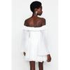 Waist Opening/Skater Lined Flared Chiffon Bridal Dress