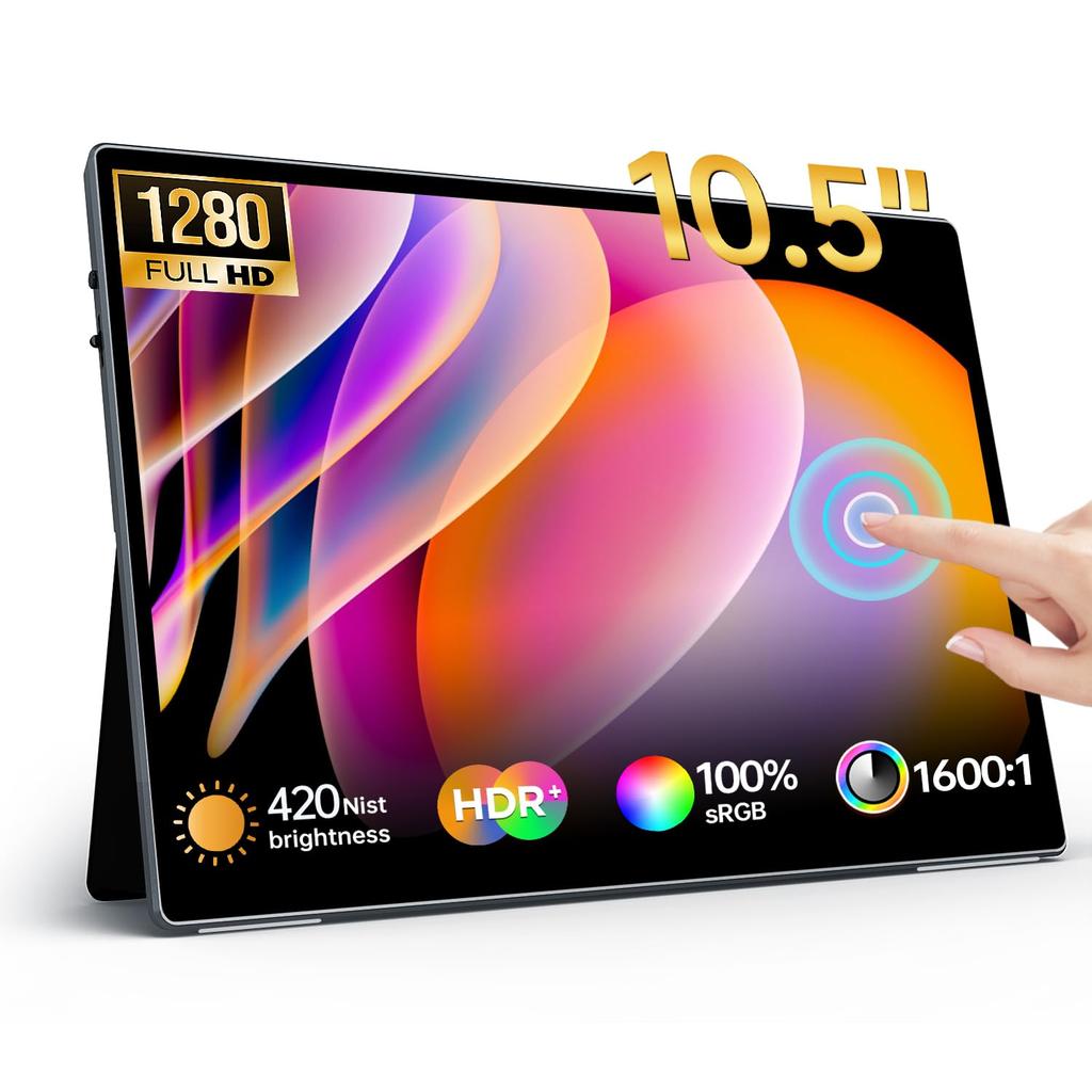 Mobile Monitor Inch Touch Panel Screen Ratio Portable Monitor Mobile Display High Brightness 420nits IPS Panel sRGB Wide Color Gamut HDR Compatible