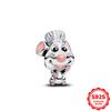 Charms Silver 925 Stitch Bead Fits 3mm Bracelet Bangle Necklace For Women Pendant Luxury DIY Jewelry Making Gift