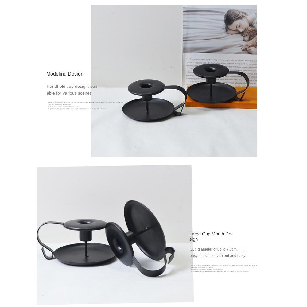 With Handle Handheld Metal Candlestick Anti-slip European Style Tabletop Candles Stand Decorative Flat Bottom Candle Containers