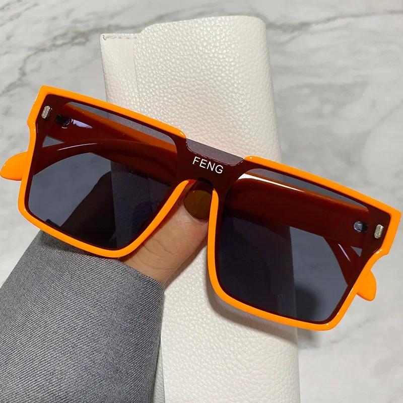 New Fashion Oversized Square One-piece Sunglasses Womens Retro Mirror Lens Eyewear Shades UV400 Men Punk Sun Glasses