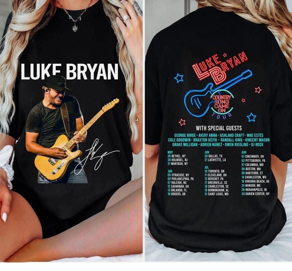 

Luke Bryan Graphic Shirt, 2025 Luke Bryan Country Song Came on Tour T-Shirt Unisex T-Shirt M