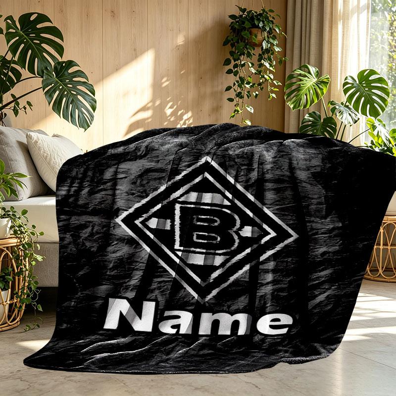 Custom Name Personalized Borussia Monchengladbach Print Blanket, Home Decor, Bedroom, Sofa, Camping, Couch, Gifts for Birthday Christmas