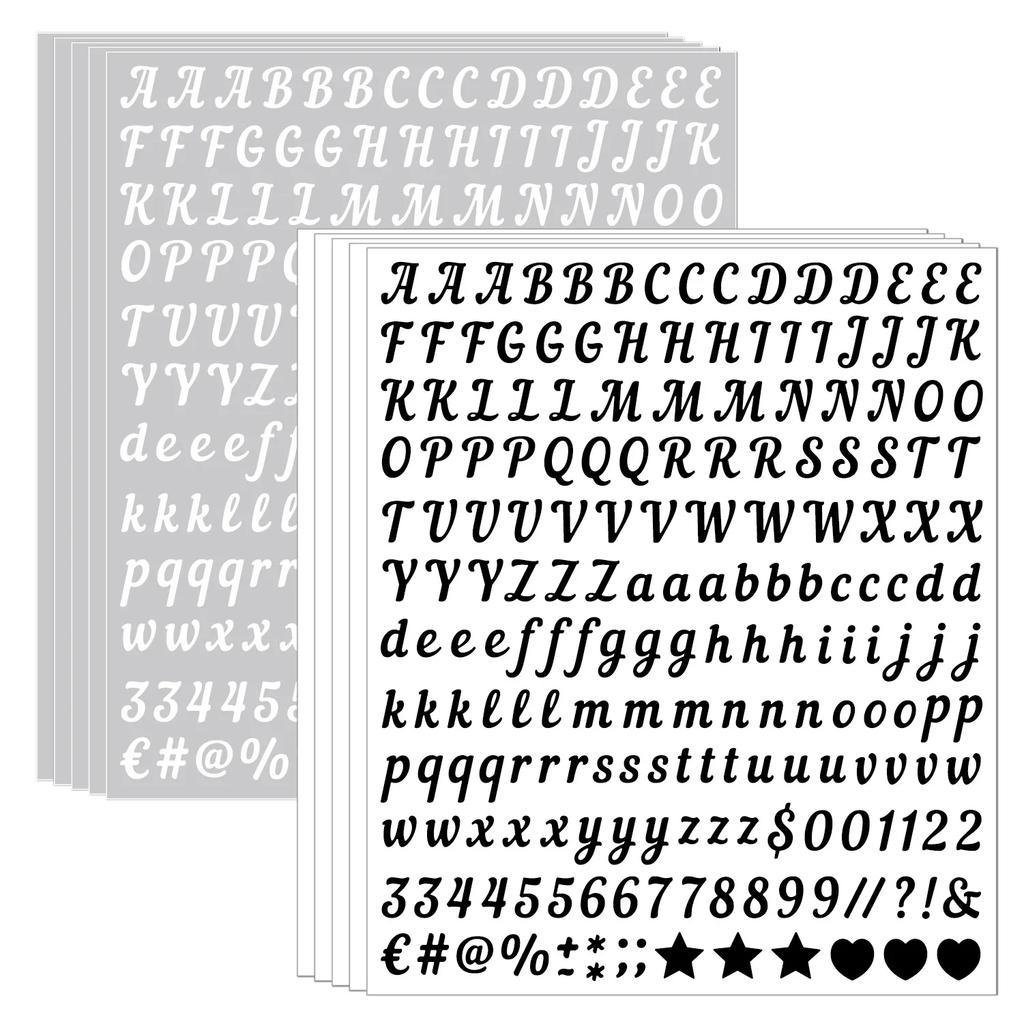 5 Sheets 0.5 Inch Art Letter Number Sticker Removable Handwritten Stationery Sticker Crafts Gifts DIY Diary Name Letter Stickers