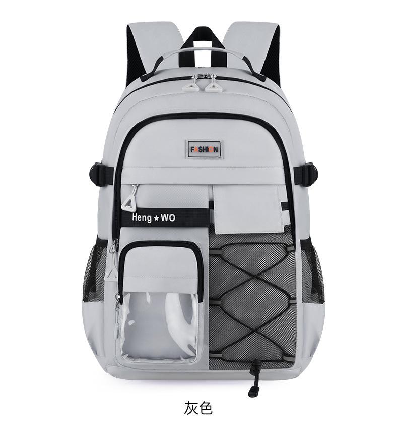 Schoolbag Backpack Large Capacity Burden Reduction Leisure Outdoor Travel Backpack Lightweight Campus Class Large Capacity Student School Bag