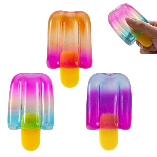 Colorful Ice Stick Squeeze Toy Stress Relief Simulation Ice Cream Sensory Toy Stress Ball Hand Exercise Toy Summer Party Birthday