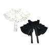 Black Detachable Ruffled Lace Collar Feminine Fashion Accessory Easy To Wear With Any Outfit