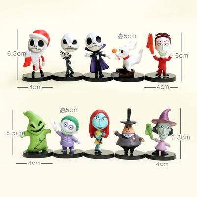 10ks Nightmare Sally Jack Skellington Vánoční PVC Model Vinylová Figurka Halloween Dárek Akční Figurka Hračky