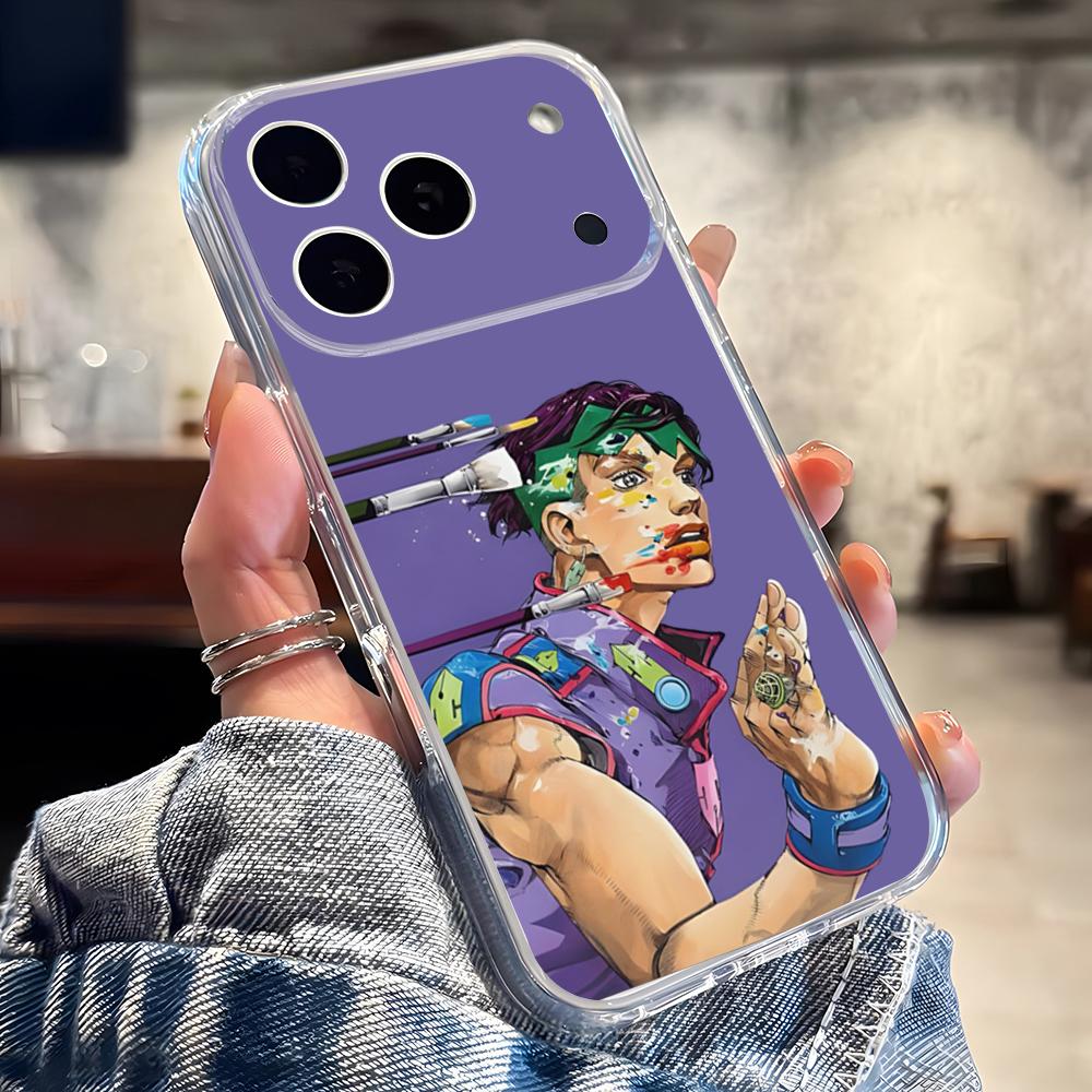 Anime JoJo Bizarre Adventure Phone Case For IPhone 17 16 Pro Max 15 14 13 11 12 Mini Xs X Xr 7 8 Plus Se Transparent Cover