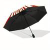 1pc Candy Stripes Automatic Open/Close Umbrella with Windproof, Functional Design, 8-Rib Sturdy Canopy