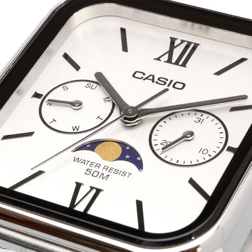 CASIO Standart Ay Fazlı Analog Erkek Kol Saati MTP-M305D-7A2V Metal Kordon Gümüş Yurt Dışı Model