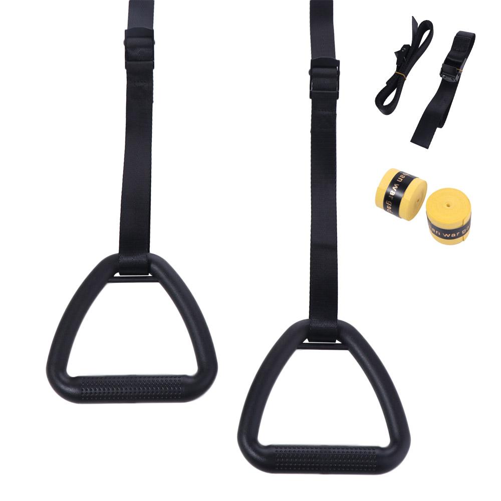 Non-Slip Gymnastic Rings Arm Strength Comfortable Pull up Handle Rings Adjustable Straps Workout Strength Training Ring