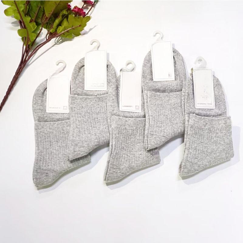 

Женские весенне-летние тонкие новые дышащие студенческие носки-трубы из хлопка 1 pair серый