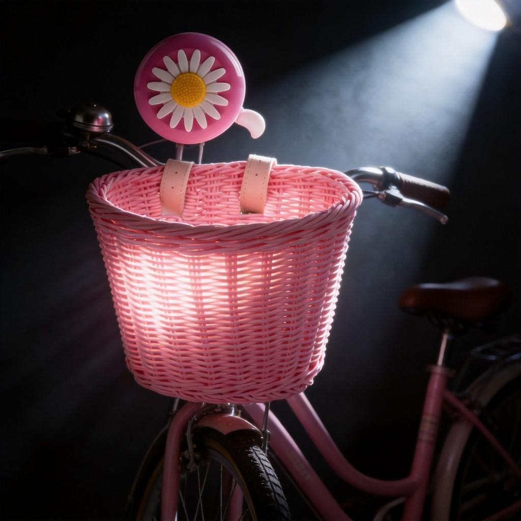 Cesto per Bicicletta per Bambini con Design Intrecciato Vintage e Campanello per le Avventure in Bicicletta dei Bambini
