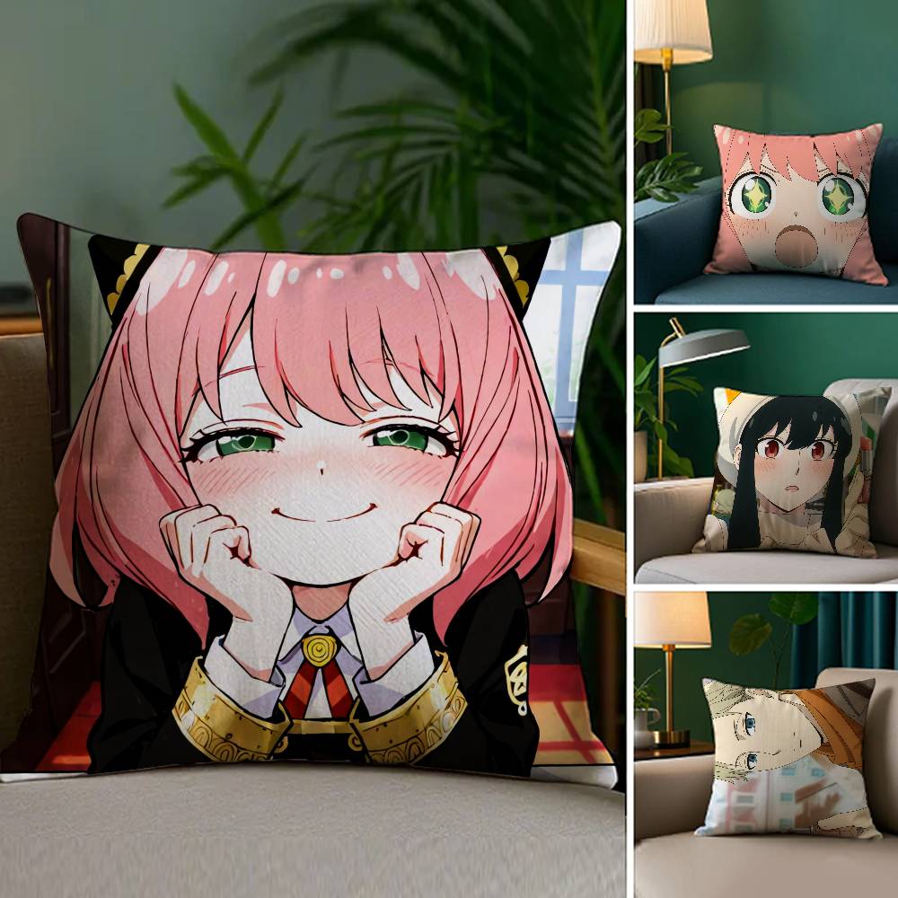 S-SPY Anime FAMILY Pillow Case Sofa and Living Room Decorative Cushion Covers Dust-proof and Mite-proof Invisible Zipper