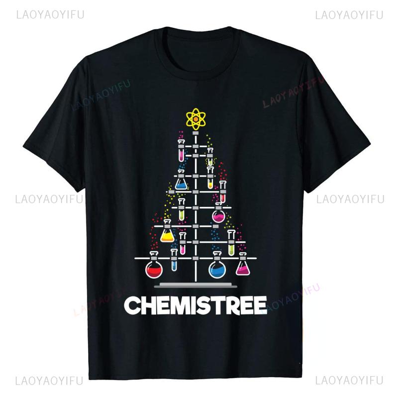 Funny Science Christmas Tree Boy Girl Unique T Shirt for Men Cotton Chemistries Printed Tops Humor Style Graphic Casual Man Tees