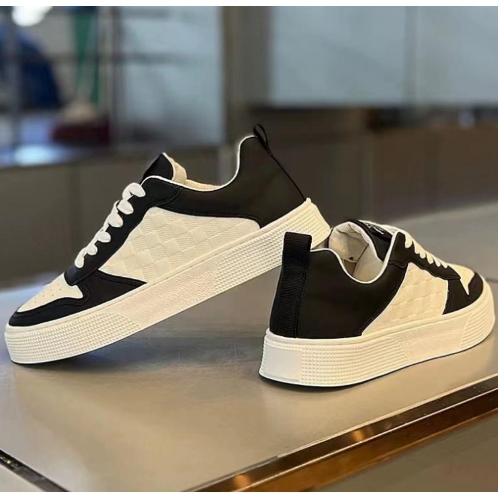 Fashion Casual Leather Shoes for Mens Spring and Autumn Breathable Flat Sports Shoes Men's Board Shoe Trendy Shoe Men Sneakers Trainers