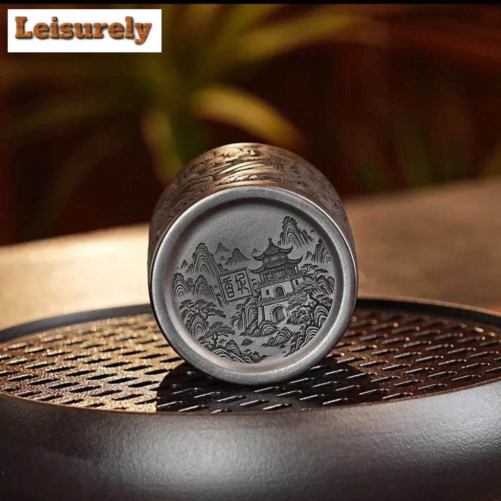 200ml Yixing Zisha Five Tigers Pattern Teacup Retro Tea Bowl Set Of Cups Tea-tasting Meditation Cup Chazhan Master Cup Tableware